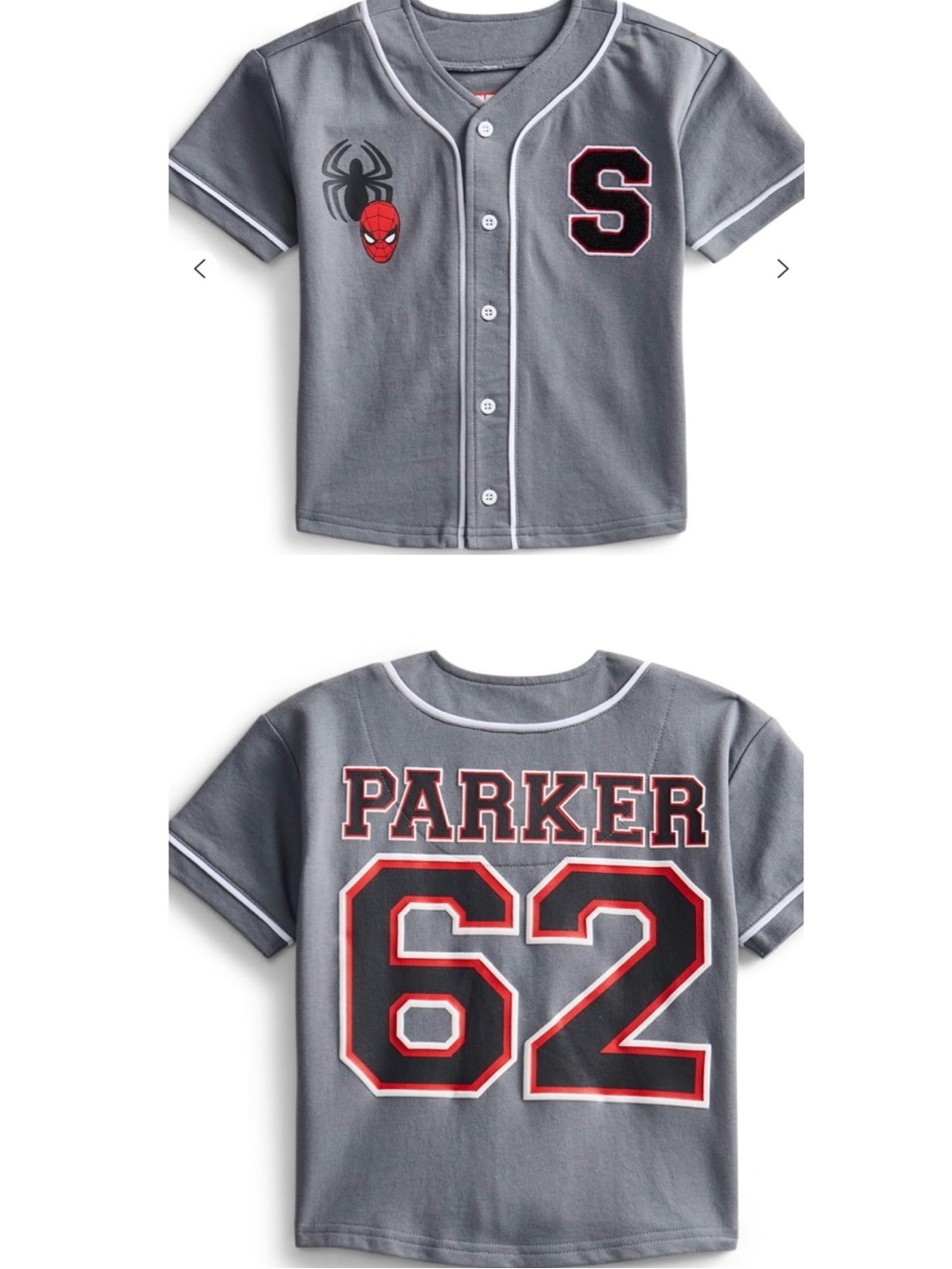 BRAND NEW Gray Kids' Baseball Jersey Top with Red Numbering